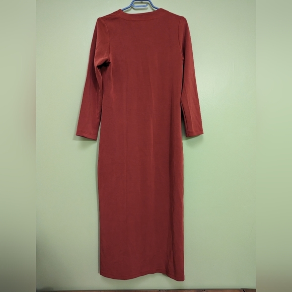 𝅺NWT Emerson Fry V neck long Button Up Maxi dress in rust / spice - Picture 8 of 13